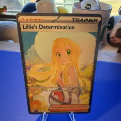 Pokemon Lillie's Determination Trainer Full Art Illustration Rare Holo Me01 184… - Image 3