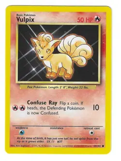 Vulpix 68/102 - Base Set - 4th print - Pokemon TCG - WoTC - 1999-2000 - LP - Image 1