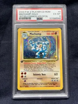 Pokemon TCG Machamp Holo 1st Edition Cosmos Holofoil 8/102 PSA 6 EX-MT - Image 1