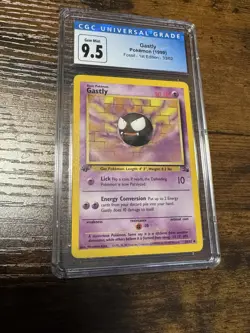 Pokemon Old 9.5 Blue Label New CGC 10 Gastly 33/62 Fossil 1st Edition Common - Image 1