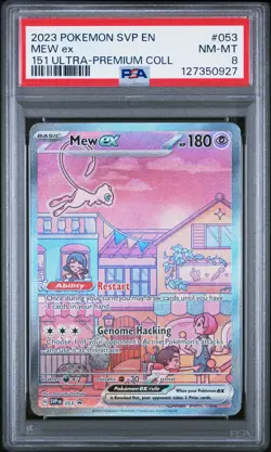2023 POKEMON SVP EN-SV BLACK STAR PROMO 151 ULTRA-PREM COLL #053 MEW EX PSA 8 - Image 1