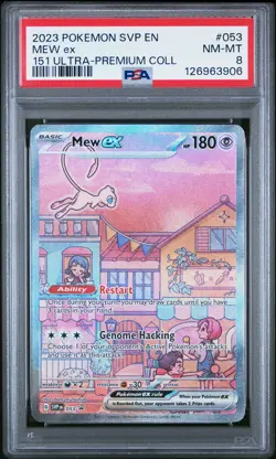 2023 POKEMON SVP EN-SV BLACK STAR PROMO 151 ULTRA-PREM COLL #053 MEW EX PSA 8 - Image 1