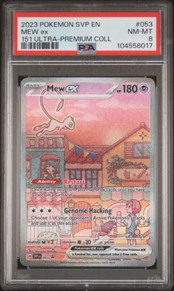 2023 POKEMON SVP EN-SV BLACK STAR PROMO 151 ULTRA-PREM COLL #053 MEW EX PSA 8 - Image 1