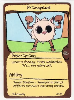 Primapeace (Primeape) #57 - First Edition First Print PokeDoodly Fan Art-Pokemon - Image 1