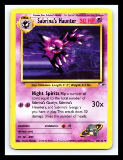 💥 SABRINA'S HAUNTER Non Holo Rare # 56/132 | GYM CHALLENGE | Pokemon 2000 TCG - Image 1