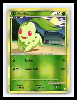 💥 Pokemon 2010 HeartGold SoulSilver – CHIKORITA 59/123 – Reverse Holo - Image 1