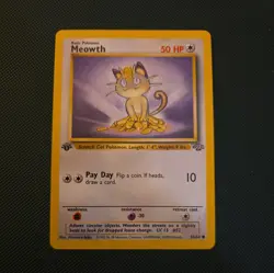 Pokemon TCG Jungle 1st Edition #56/64 Meowth LP - Image 1