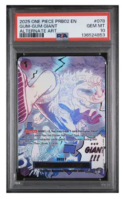 One Piece PRB02 Event Manga - Gum-Gum Giant - Alt Art - OP09-078 - PSA 10 - Image 1