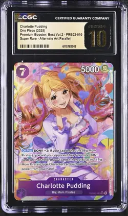 One Piece Charlotte Pudding Best Vol. 2 PRB02-010 Alt Art CGC Pristine 10 NEW! - Image 1