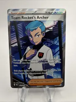 Pokemon TCG Team Rockets Archer Ultra Rare Full Art Card 223/182 Destined Rivals - Image 1