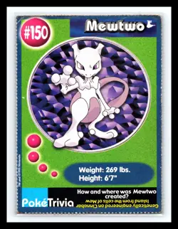 💥 Mewtwo #150 Pokemon The First Movie Promo Card PokeTrivia PERFORATED - Image 1