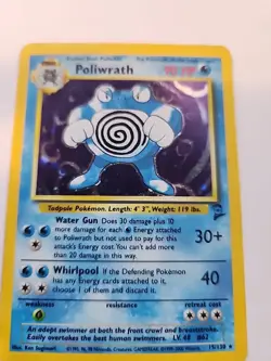Poliwrath Base Set 2 Holo Pokemon Card WOTC - Image 4