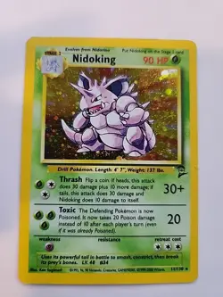 Nidoking Base Set 2 Holo Pokemon Card WOTC - Image 1