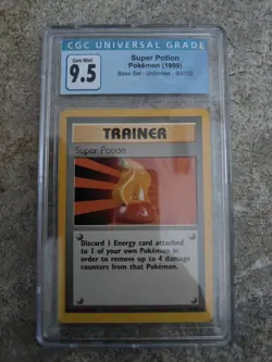 CGC 10 GEM MINT Super Potion 90/102 Base Set Pokemon Card Pop 63! - Image 1