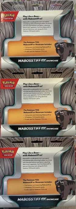 Lot 3 Pokemon TCG: Mabosstiff ex Showcase Boxes Brand New Sealed 9 Booster Packs - Image 2