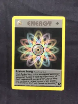 Pokemon Cards: Team Rocket 1st Edition Rare: Rainbow Energy 80/82 - Image 1