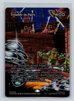 Trouble in Pairs - Foil - Borderless Teenage Mutant Ninja Turtles MTG - Image 1