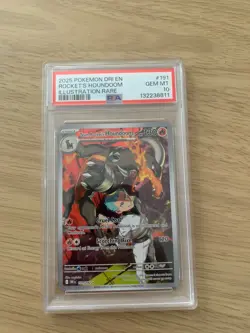 Pokemon Team Rocket's Houndoom Illustration Rare Holo 191/182 PSA 10 - Image 1