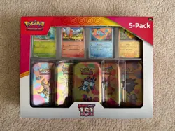 New & Sealed Pokemon Scarlet & Violet 151 5x Mini Tins Costco Bundle - Image 1