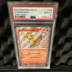 2024 POKEMON SV: PALDEAN FATES #109 CHARMANDER SHINY RARE HOLO PSA 10 - Image 1