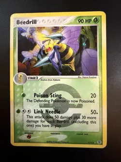 Pokemon TCG Beedrill Reverse Holo Rare 1/112 FireRed & LeafGreen 2004 Pokeball - Image 1