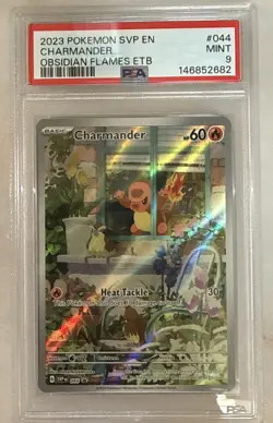 2023 POKEMON SVP EN-SV BLACK STAR PROMO #044 CHARMANDER OBSIDIAN FLAMES PSA 9 - Image 1