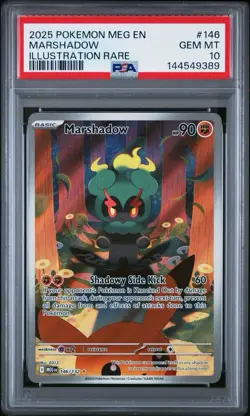 2025 POKEMON MEG EN-MEGA EVOLUTION ILLUSTRATION RARE #146 MARSHADOW PSA 10 - Image 1