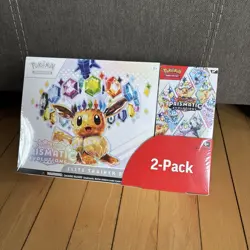 Pokemon TCG Prismatic Evolutions ETB with Booster Bundle Costco 2-Pack Sealed - Image 1
