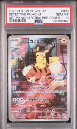 2023 POKEMON JPN SV-P PROMO #098 DETECTIVE PIKACHU PSA 10 (Guard not included) - Image 3
