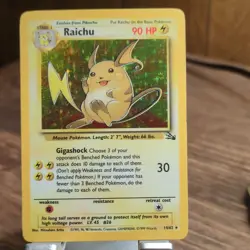 Pokemon Raichu Fossil Holo Rare Unlimited 14/62 Stage 1 HP90 1999 - Image 1