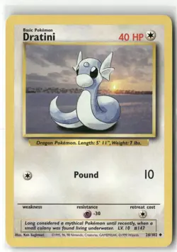 Pokemon Dratini 026/102 Normal Base Set Uncommon - Image 1