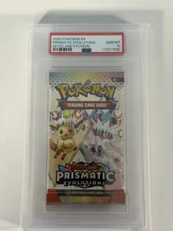 PSA 10 Gem Prismatic Evolutions Eevee & Sylveon Pokemon Graded Foil Booster Pack - Image 3