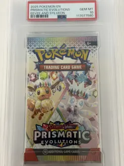 PSA 10 Gem Prismatic Evolutions Eevee & Sylveon Pokemon Graded Foil Booster Pack - Image 5