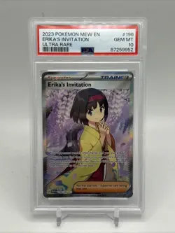 Erikas Invitation #196 ULTRA RARE PSA 10 Gem Mint Pokemon SV 151 English - Image 1