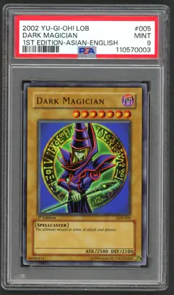 Yu-Gi-Oh! - PSA 9 1st Edition Dark Magician 005 - Asian English LOB - MINT PSA9 - Image 1
