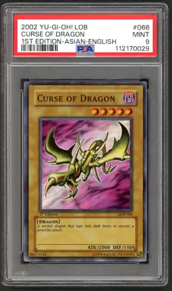 Yu-Gi-Oh! - PSA 9 1st Edition Curse of Dragon 066 - Asian English LOB - MINT - Image 1