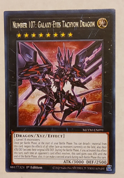 Yu-Gi-Oh Number 107: Galaxy-Eyes Tachyon Dragon Rare 1st Edition MTZM-EN091 - Image 1