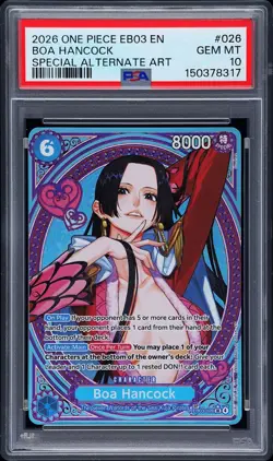 2026 ONE PIECE EB03-HEROINES EDITION SPECIAL ALT ART BOA HANCOCK PSA 10 - Image 1