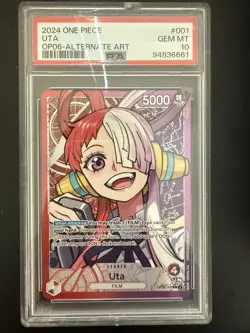 Bandai One Piece Uta OP06-001 Alternate Art Foil Leader PSA 10 2024 - Image 1
