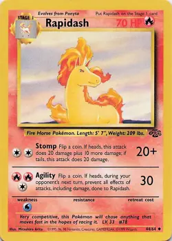 Rapidash 44/64 Jungle Uncommon - Pokemon TCG - LP - Image 1
