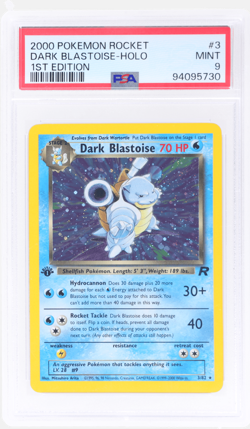2000 Pokemon Team Rocket Dark Blastoise 1st Edition Holo #3 PSA 9 - Image 1
