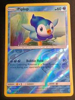Pokemon Cosmic Eclipse - Piplup 54/236 - Reverse Holo Near Mint - Image 1
