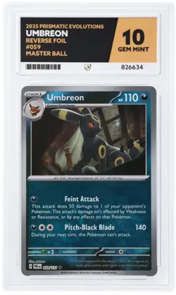 Pokemon Prismatic Evolutions Umbreon Masterball 059/131 ACE 10 PERFECT SUBGRADES - Image 4