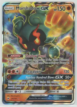 Marshadow GX 2017 Pokemon Sun & Moon Burning Shadows Ultra Rare #80/147 - LP - Image 1