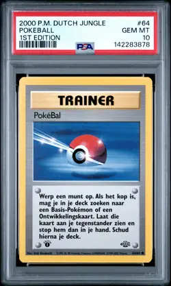 2000 POKEMON DUTCH JUNGLE 1ST ED #64 POKEBALL PSA 10 - Image 1