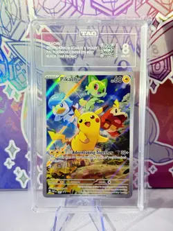 Pikachu 027 Black Star Promo Pokemon: Paldea Evolved ETB Promo TAG 8 NM MT - Image 1