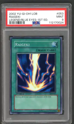Yu-Gi-Oh! - PSA 9 1st Edition Raigeki 053 - Legend of Blue Eyes - MINT - PSA9 - Image 1