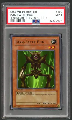 Yu-Gi-Oh! - PSA 9 1st Edition Man-Eater Bug 108 - Legend of Blue Eyes - MINT - Image 1
