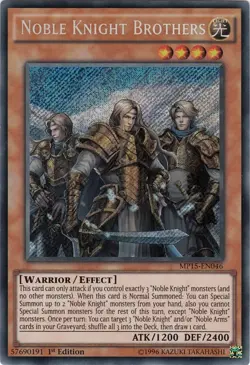 Noble Knight Brothers - MP15-EN046 - Secret Rare - 1st Edition Yugioh - Image 1