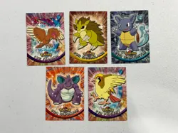 LOT OF 5 POKEMON CARDS TOPPS BLACK LABEL WARTORTLE 08 NIDOKING 34 FEAROW MP-HP - Image 1